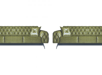 Sofagarnituren Chesterfield Sofa-Set 3-Zitsbanken Sofa's Groen Klassiek Kussens