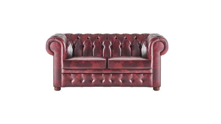 Lederen Chesterfield banken 2-zits fauteuil Bordeaux Klassiek Leder
