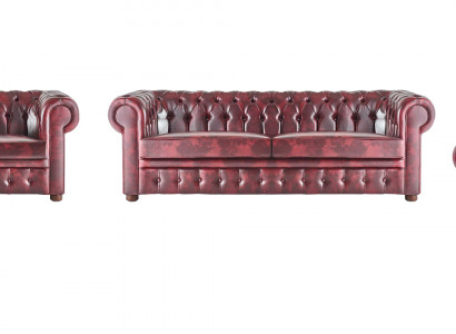 Zitmeubelset Bordeaux 3-zitter 2-zitter fauteuil Chesterfield Klassieke meubels