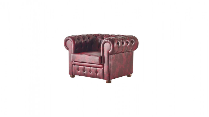 Lederset van leder 3-zits fauteuil Bordeaux Chesterfield gestoffeerd sofa leer 4-delig