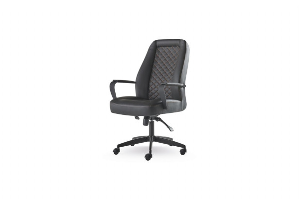 Bureaustoel Zwart Draaistoel Modern Werkkamer Met Wielen Leren Fauteuil