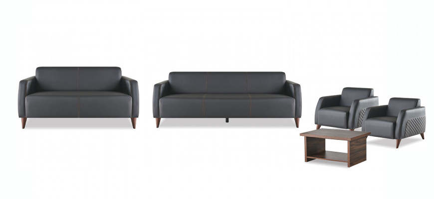 Lederen banken zwart 3-zits 2-zits fauteuil bruin salontafel bank zacht