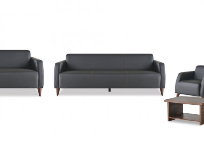 Lederen banken zwart 3-zits 2-zits fauteuil bruin salontafel bank zacht