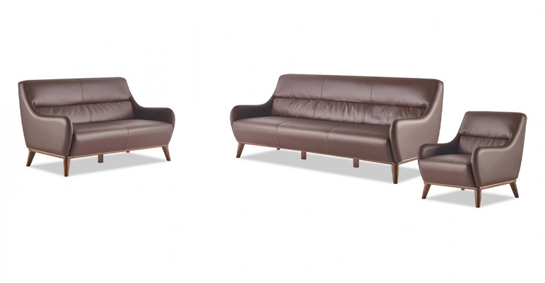 Compleet bankstel 3-zits 2-zits fauteuil bruin klassiek bankstel leer.