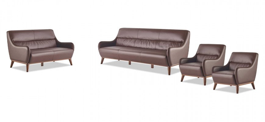 Sofagarnituren Klassiek 3-zits 2-zits Fauteuil Leren Bank Sofa-Set