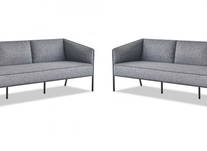 Lederen sofa's Textiel 3-zits Grijs Roestvrij staal Modern Leren Bankstel Sofa-set