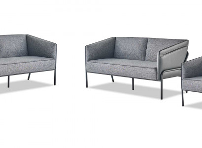 Zitmeubilair Ledersofa's Leunstoelen 2-zitsfauteuil Grijs Roestvrij Staal Leer