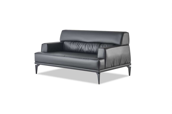 Zitmeubilair Moderne Sofa-Set 2-zitsbank Fauteuil Zwart Bankstellen Leer
