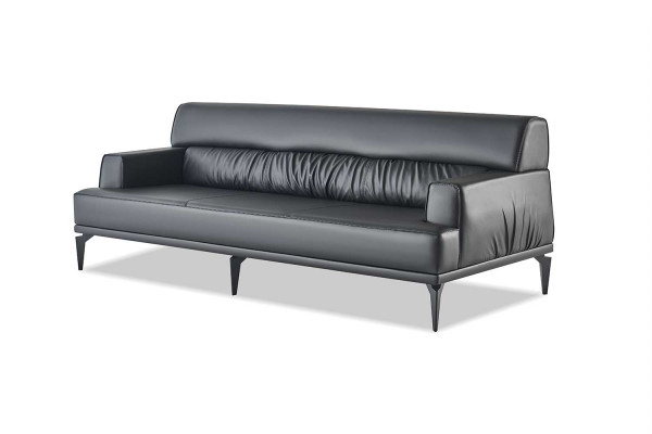 Ledersofa's zwarte sofa-set 3-zits 2-zits fauteuil moderne bank leder.