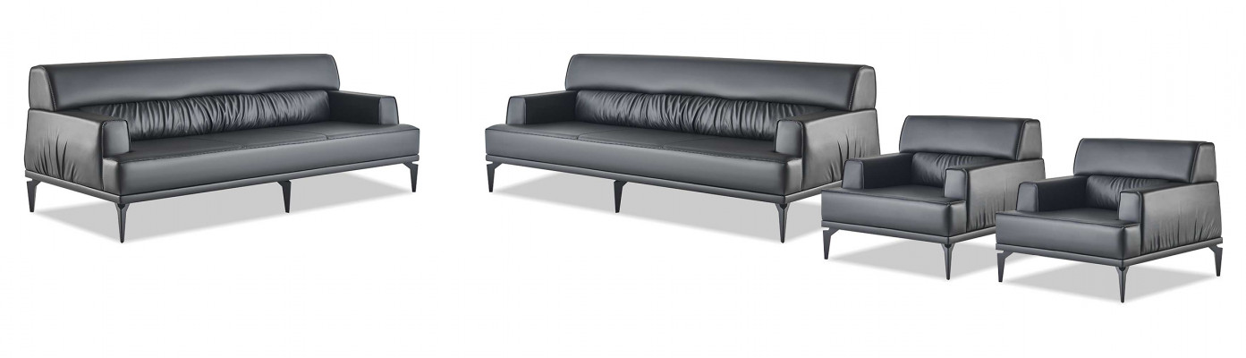 Sofaset Banken Bekleding Meubel Kantoorinrichting Zitter Zwart Sofa-set 4-delig.