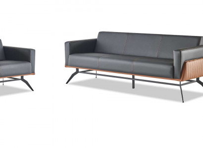 Sofasets Zwart Bruin Leren Banken 3-Zits 2-Zits Fauteuil Modern