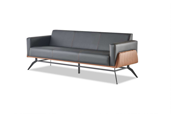 Modern lederen sofa-set 3-zits fauteuil zwart bruin sofa-set bank leer