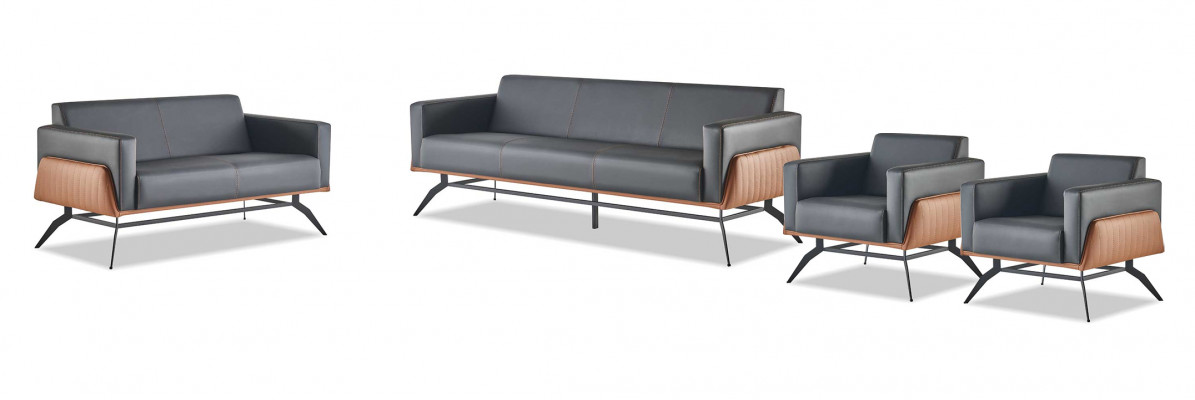 Ledersofa's Zwart Bruin Bankstel 3-Zits 2-Zits Fauteuil Bank Compleet