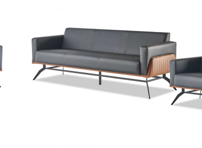 Ledersofa's Zwart Bruin Bankstel 3-Zits 2-Zits Fauteuil Bank Compleet