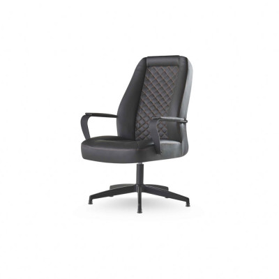 Lederen fauteuil zwart bureaustoel modern werkkamer kantoor fauteuil leer