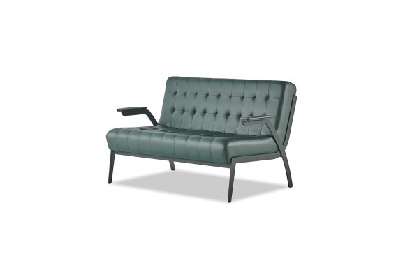 Compleet set groen 3-zits 2-zits fauteuil modern Chesterfield leer