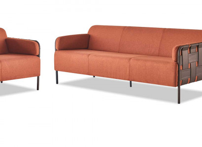 Compleet 3-zits 2-zits fauteuil sofa-set oranje sofa's bankstellen