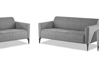 Moderne Sofa's Sofa-Set 3-delig 2x 3-zits Sofa Grijs Zitsbank Zitelementen