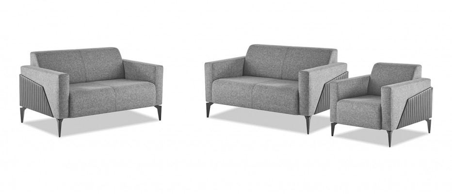 Sofagarnituur Grijs Sofas Leunstoel Roestvrij Staal Sofa-Set 2-Zits Fauteuil