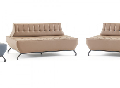 Bankstel Deco Leren Sofa Set Beige 2-Zits Grijze Fauteuil Sofa-Set