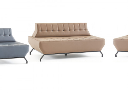 Ledesofa's Set 2-zits Fauteuil Beige Grijs Chesterfield Banken Roestvrij Staal