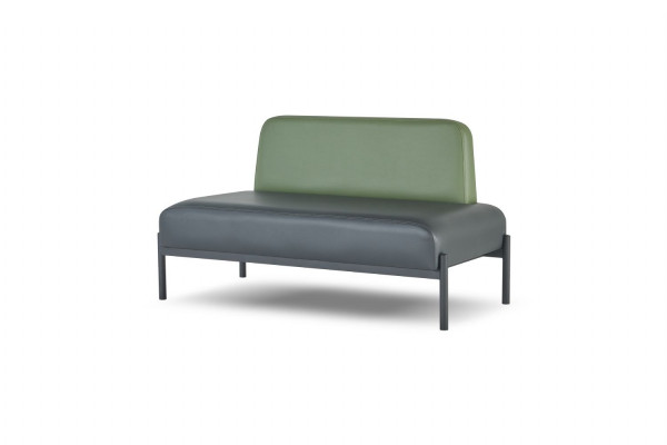 Compleet set 3-zits 2-zits fauteuil zwart geel groen art deco leer