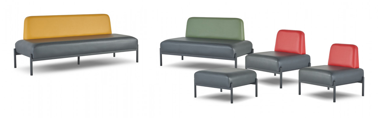 Zitmeubel 3-zits 2-zits Fauteuil Kruk Zwart Geel Groen Rood Bank