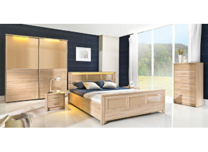 Slaapkamer houten meubelset compleet bed kast commode nachtkastje Cremona2