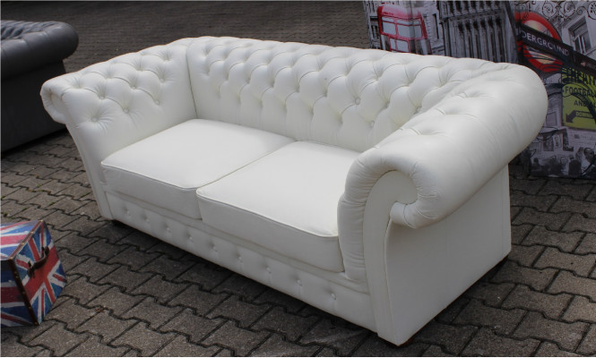 Chesterfield Bank 3-zits Bekleding Napalon Lederen Bankstel Nieuw