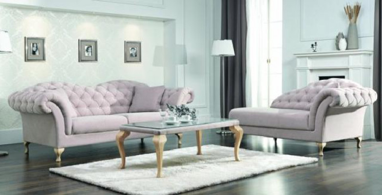 Chesterfield bankstellen bank bekleding set chaise longue klassieke stijl bank