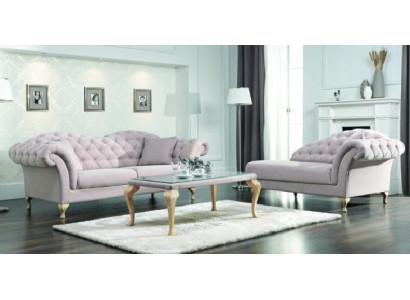 Chesterfield bankstellen bank bekleding set chaise longue klassieke stijl bank