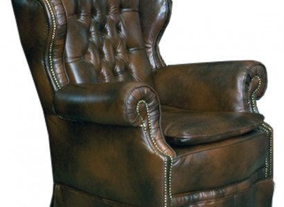Chesterfield stoel oorfauteuil TV-fauteuil bank relax leren sofa zitter nieuw