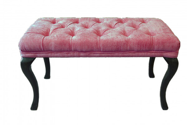 Chesterfield Hocker Bijzetpoef Ottomane Bankleer Stof TORBAY II Nieuw