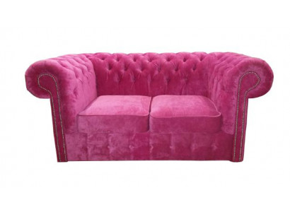 Chesterfield textiel fluweel stof bank couch bekleding 2-zits klassieke banken nieuw!