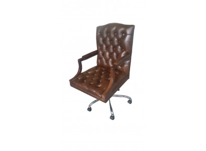Chesterfield bureaustoel draaistoel kantoor fauteuil leren fauteuil KING draaistoel nieuw