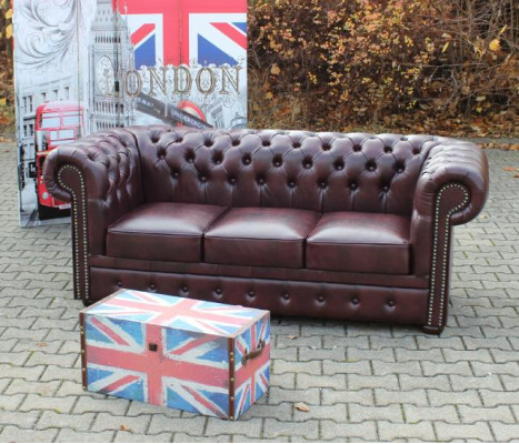 Chesterfield Sofa Bankstel Bekleding 3-Zits Klassieke Banken Set Nieuw