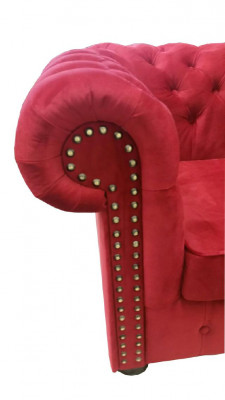 Chesterfield Sofa Bank Bekleding Textiel Stof 3-zits Set Designer Banken Banken