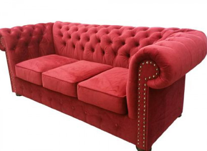 Chesterfield Sofa Bank Bekleding Textiel Stof 3-zits Set Designer Banken Banken