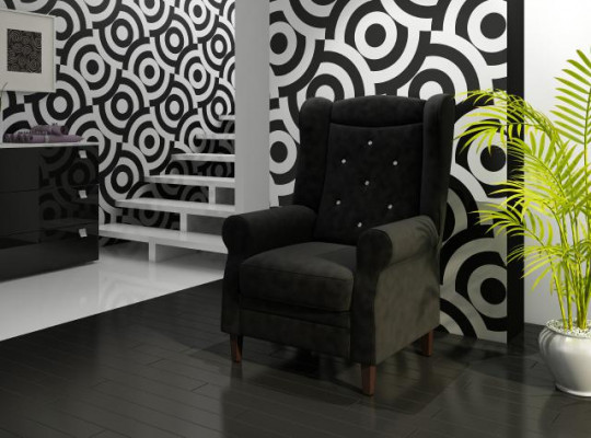 OORFAUTEUIL CHESTERFIELD FAUTEUIL KLEUROPTIES DESIGN FLUWEEL - KRISTALLEN BANK SOFA NIEUW