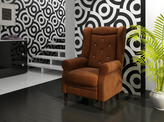OORFAUTEUIL CHESTERFIELD FAUTEUIL KLEUROPTIES DESIGN FLUWEEL - KRISTALLEN BANK SOFA NIEUW