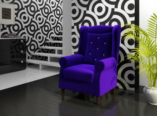 OORFAUTEUIL CHESTERFIELD FAUTEUIL KLEUROPTIES DESIGN FLUWEEL - KRISTALLEN BANK SOFA NIEUW