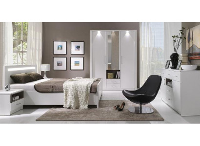 Elegante witte bed in een verfijnde eigentijdse stijl van premium kwaliteit.