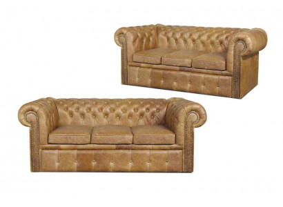 Chesterfield Designer Bank Sofa Bekleding Set 3-zits Napoli Banken Meubels