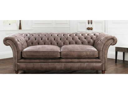 Chesterfield Sofa Bankstel Bekleding Set 3-zits Zitplaats Leder Textiel 161013-24