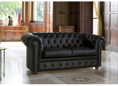 Chesterfield Sofa Bank Beklede Banken Klassieke 2-zits Zitbank Leer Schaffhaus