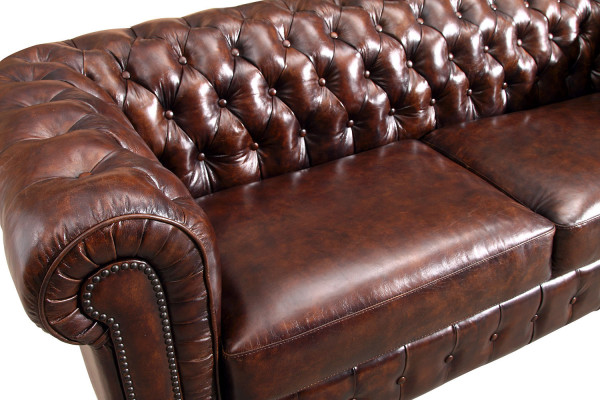 Chesterfield Sofa Bank Polster 3-Zits Set Leder Textiel Bankstellen Nieuw