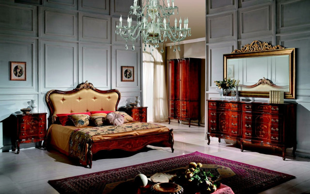 Klassiek Chesterfield bed meubels met Swarovski stenen, dubbellaagse bedden.