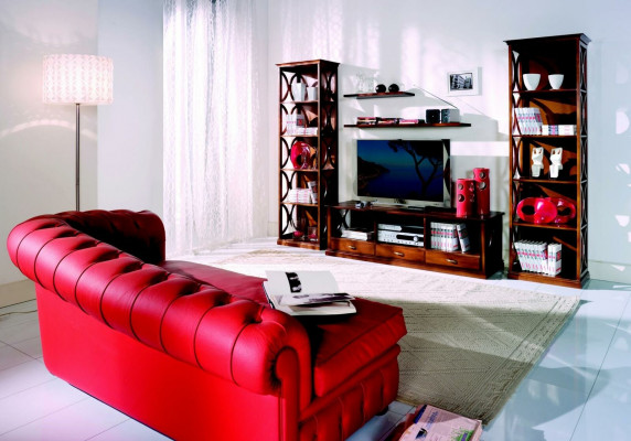 Luxe 5-delige set voor woonkamer tv-meubel 2 boekenplanken 2 planken meubelplanken