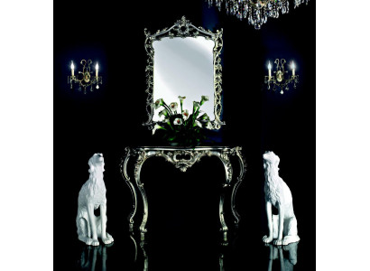 Barokke console tafel dressoir wandtafel gang tafel klassiek hout zilver nieuw