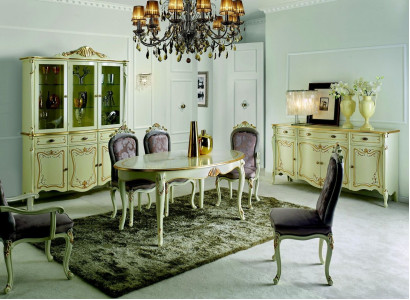 Ontwerp Italiaanse meubels Luxe eettafel Eetkamer Houten meubels Klassieke stijl Helder